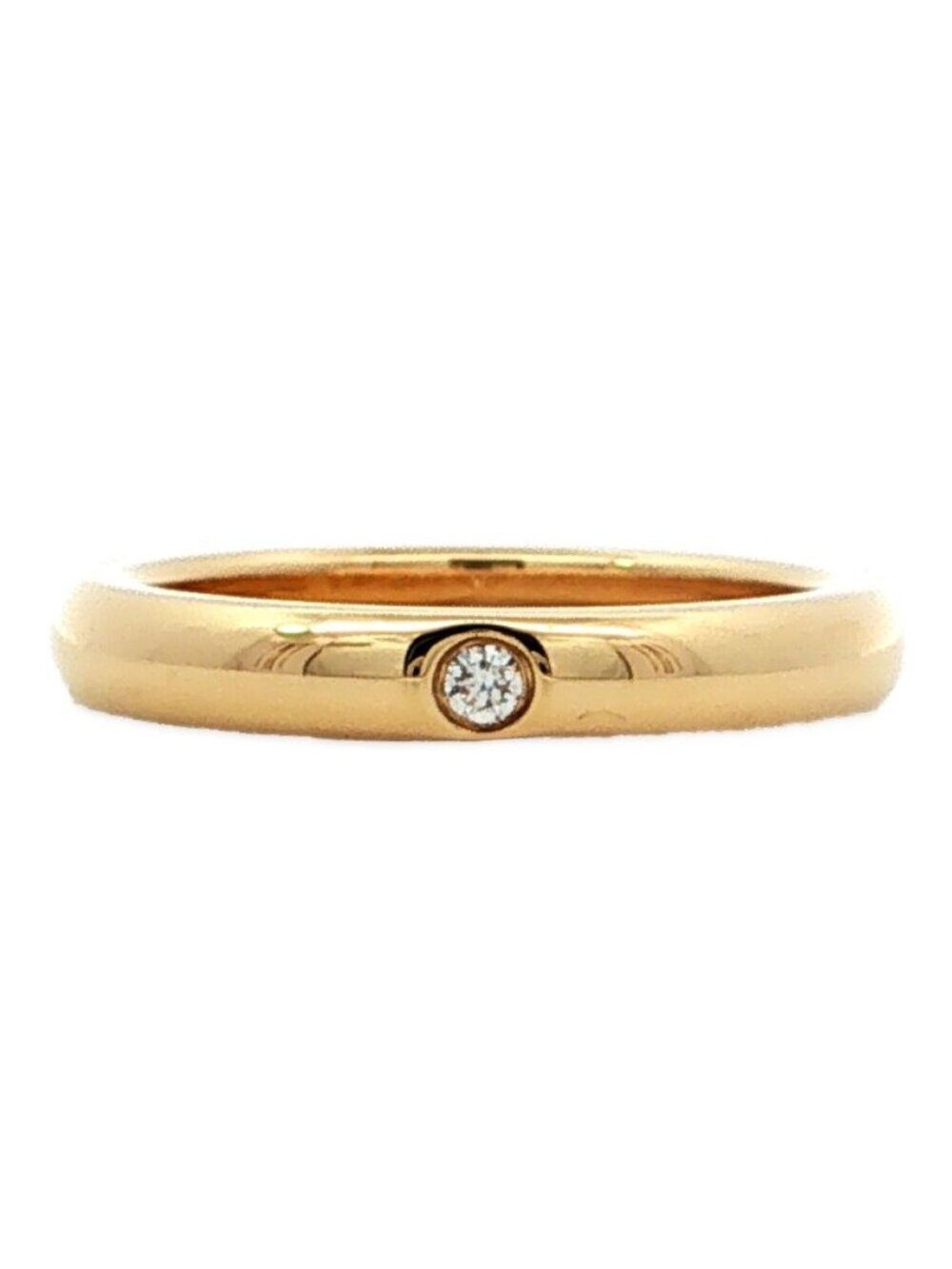 Tiffany & Co Elsa Peretti Stacking Band Diamond Ring 18k Yellow 45 Gold